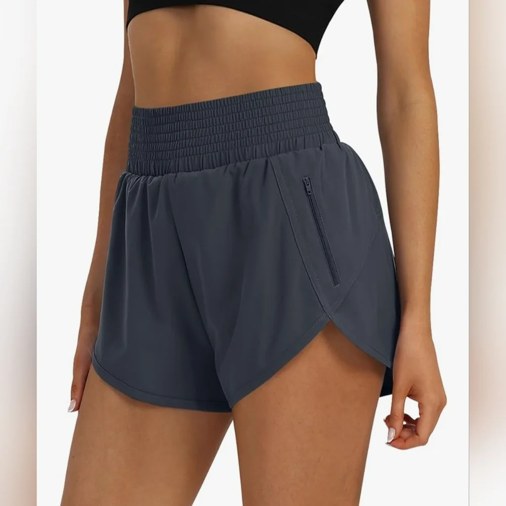 Women's High Waist Athletic Shorts Quick Dry Sporty Workout Running Shorts Small